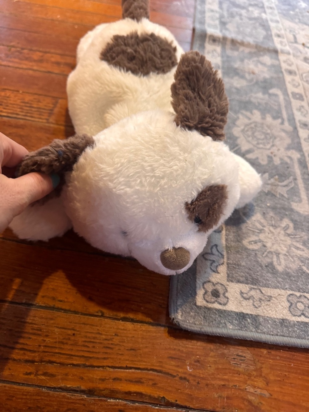 Softest Mary Meyer Plush White and Brown Puppy Stuffed Animal